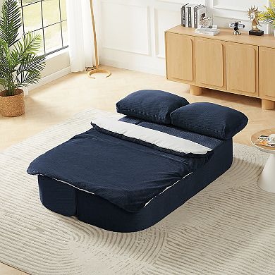 Convertible Sofa Bed,Foldable Futon with Mattress,Boneless Fabric Sofa for Living Room,No Assembly