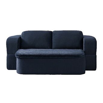 Convertible Sofa Bed,Foldable Futon with Mattress,Boneless Fabric Sofa for Living Room,No Assembly