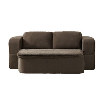 Convertible Sofa Bed,Foldable Futon with Mattress,Boneless Fabric Sofa for Living Room,No Assembly