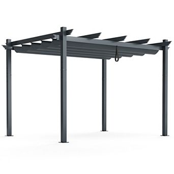 10 x 12 Foot Outdoor Aluminum Retractable Pergola Canopy