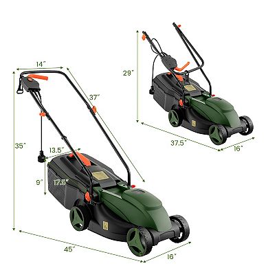 Electric Lawn Mower 10 Amp 13 Inch Corded Push Mower