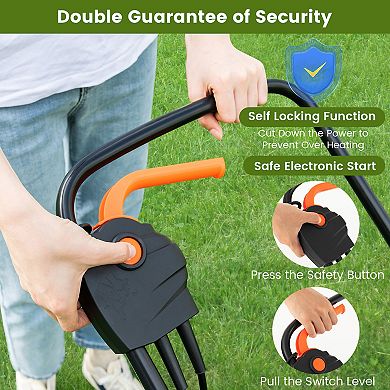 Electric Lawn Mower 10 Amp 13 Inch Corded Push Mower