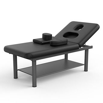Massage Table Adjustable Back, Metal Frame, 4 Circular Legs,Segmented