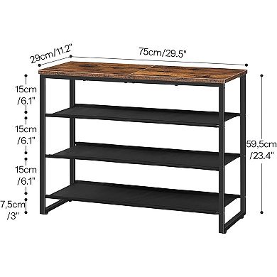 4-Tier Shoe Rack for Entryway, with Adjustable Mesh Shelves, 16-20 Pairs of Shoes