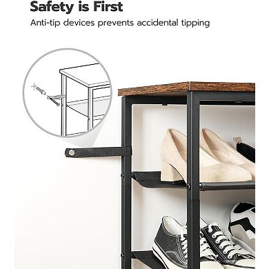 4-Tier Shoe Rack for Entryway, with Adjustable Mesh Shelves, 16-20 Pairs of Shoes
