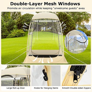 Pop Up Sports Tent Instant Shelter with Panoramic Clear PVC Design