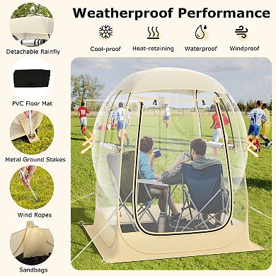 Pop Up Sports Tent Instant Shelter with Panoramic Clear PVC Design