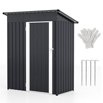 5 x 3 Foot Outdoor Storage Shed with Sloped Roof and Lockable Door