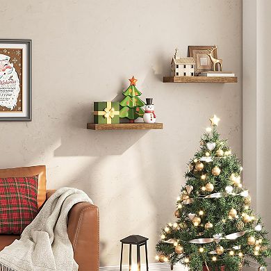 Set of 2 Floating Shelves for Wall with Invisible Brackets, for Wall in Bathroom, Bedroom