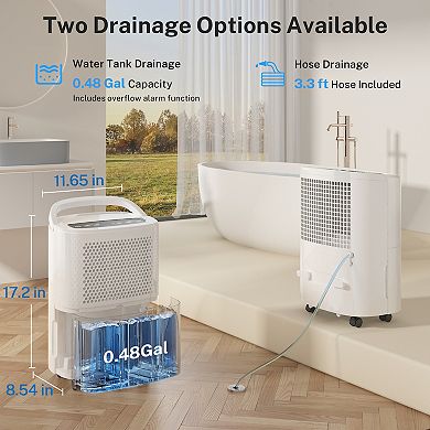 Yaufey 32 Pint Dehumidifier for 2,000 Sq. Ft Home with Drain Hose & Quiet with Humidity Control