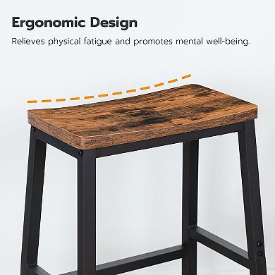 23.6 Inches Bar Stools with Footrests, for Dining Room, Kitchen, Counter,Set of 2