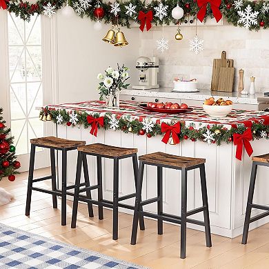 23.6 Inches Bar Stools with Footrests, for Dining Room, Kitchen, Counter,Set of 2