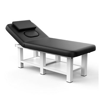 Massage Table Adjustable Back,Metal Frame, 6 Square Legs,Conjoined Type