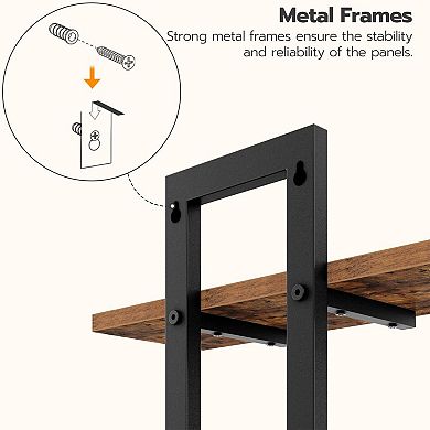 15 Inch Wall Shelf Set of 2, Wall Mounted Storage Shelves 2-Tier, Hanging Bathroom Shelves