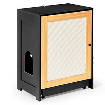 ELEMENT ACE Discreet Cat Washroom Enclosure Cabinet with Sisal Scratching Door Panel