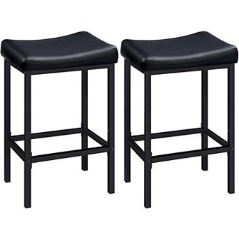 Upholstery Bar Stools, Set of 2 Bar Chairs for Kitchen, Dining Room, Cafe