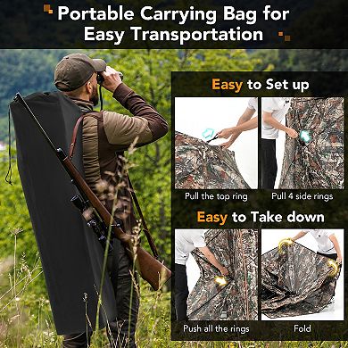 5 in 1 Detachable Hunting Blind for 2 to 3 People with Skylight