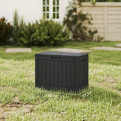 45 Gal. Black Resin Storage Deck Box for Outdoor Indoor