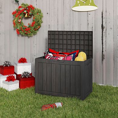 45 Gal. Black Resin Storage Deck Box for Outdoor Indoor