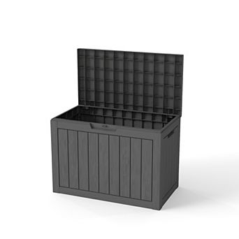 45 Gal. Black Resin Storage Deck Box for Outdoor Indoor