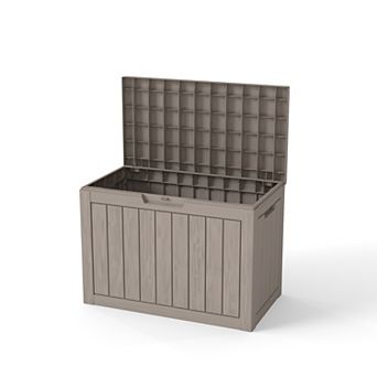 45 Gal. Black Resin Storage Deck Box for Outdoor Indoor