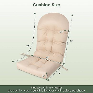 Patio Adirondack Chair Cushion with Fixing Straps and Seat Pad