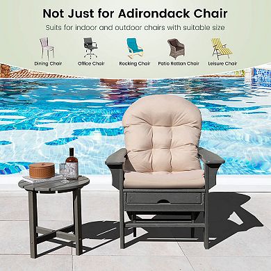 Patio Adirondack Chair Cushion with Fixing Straps and Seat Pad