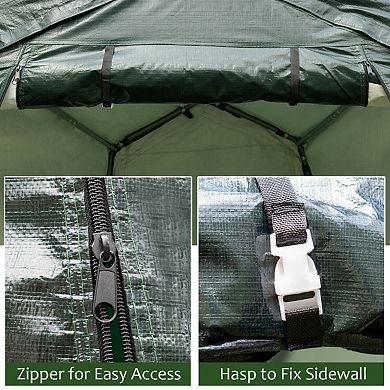 Heavy Duty Carport Canopy Shed With Sidewalls And Waterproof Cover