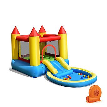 Inflatable Kids Slide and Bounce House with 550W Blower
