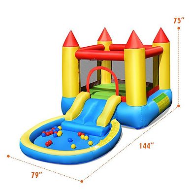 Inflatable Kids Slide and Bounce House with 550W Blower