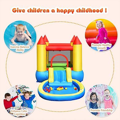 Inflatable Kids Slide and Bounce House with 550W Blower