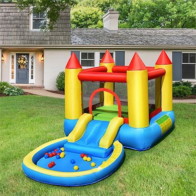 Inflatable Kids Slide and Bounce House with 550W Blower