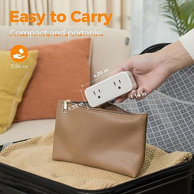 20W PD Surge Protector - 4 AC + 3 USB Ports (1 USB C) - Multi-Plug Expander: Home/Office/Dorm