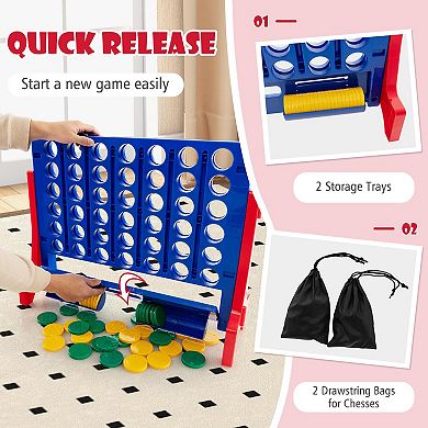 Jumbo 4 In A Row Game Set With 42 Coins And Carrying Bag