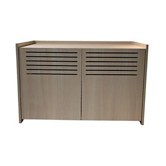 ELEMENT ACE Modern Wooden Cat House Enclosure with Scratching Pad and Hidden Litter Box Space