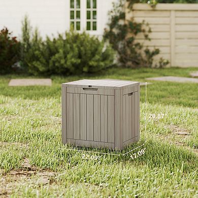 30 Gal. Black Resin Storage Deck Box for Outdoor Indoor