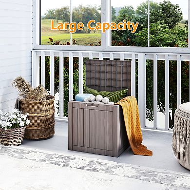 30 Gal. Black Resin Storage Deck Box for Outdoor Indoor