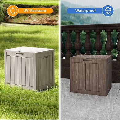 30 Gal. Black Resin Storage Deck Box for Outdoor Indoor