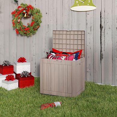 30 Gal. Black Resin Storage Deck Box for Outdoor Indoor