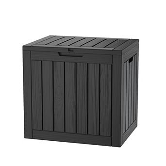 30 Gal. Black Resin Storage Deck Box for Outdoor Indoor