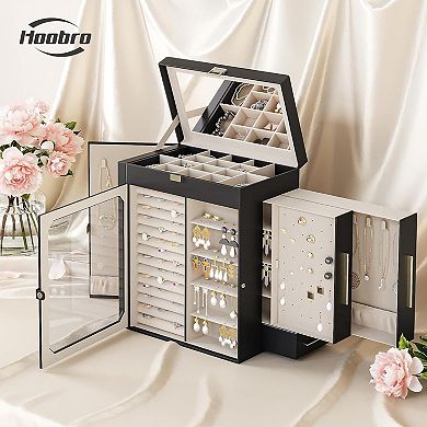 Jewelry Box with Mirror, Gift for Loved Ones, for Earrings, Rings, Necklaces, Bracelets