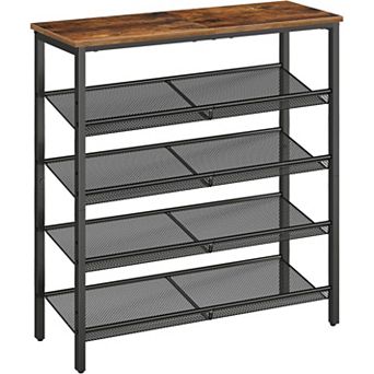 5 tier Shoe Rack for Entryway, with Adjustable Mesh Shelves, 16-20 Pairs of Shoes