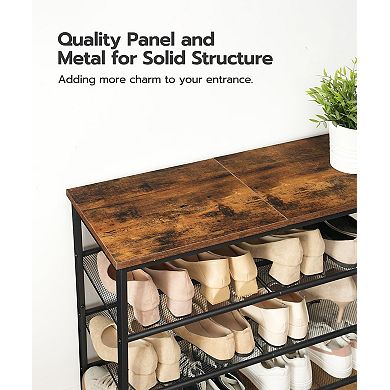 5-Tier Shoe Rack for Entryway, with Adjustable Mesh Shelves, 16-20 Pairs of Shoes
