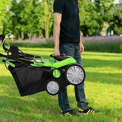 Electric Lawn Dethatcher Scarifier 15 Inch 13 Amp With Collection Bag