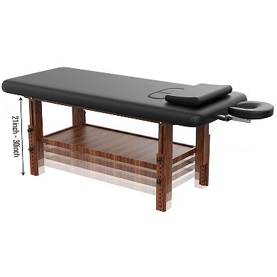Solid Birchwood Massage Table, Adjustable Face and Legs