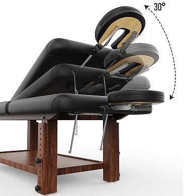 Solid Birchwood Massage Table, Adjustable Face and Legs