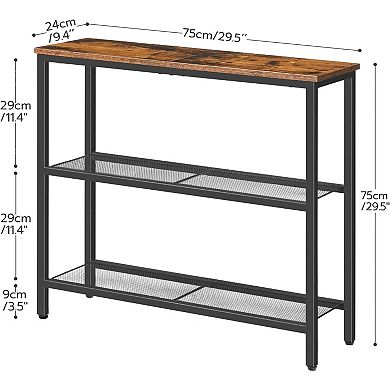 3-Tier Narrow Console Table for Hallway, Entrance, Living Room, Bedroom