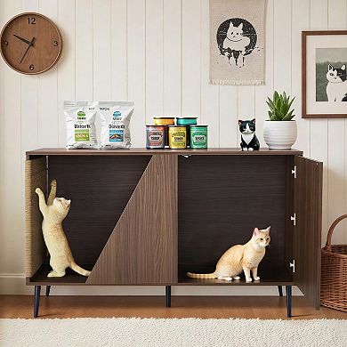 ELEMENT ACE Modern Two-in-One Cat Furniture Cabinet Side Table with Scratcher