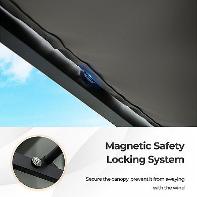 10 x 10 Outdoor Pergola With Retractable Canopy and Metal Frame