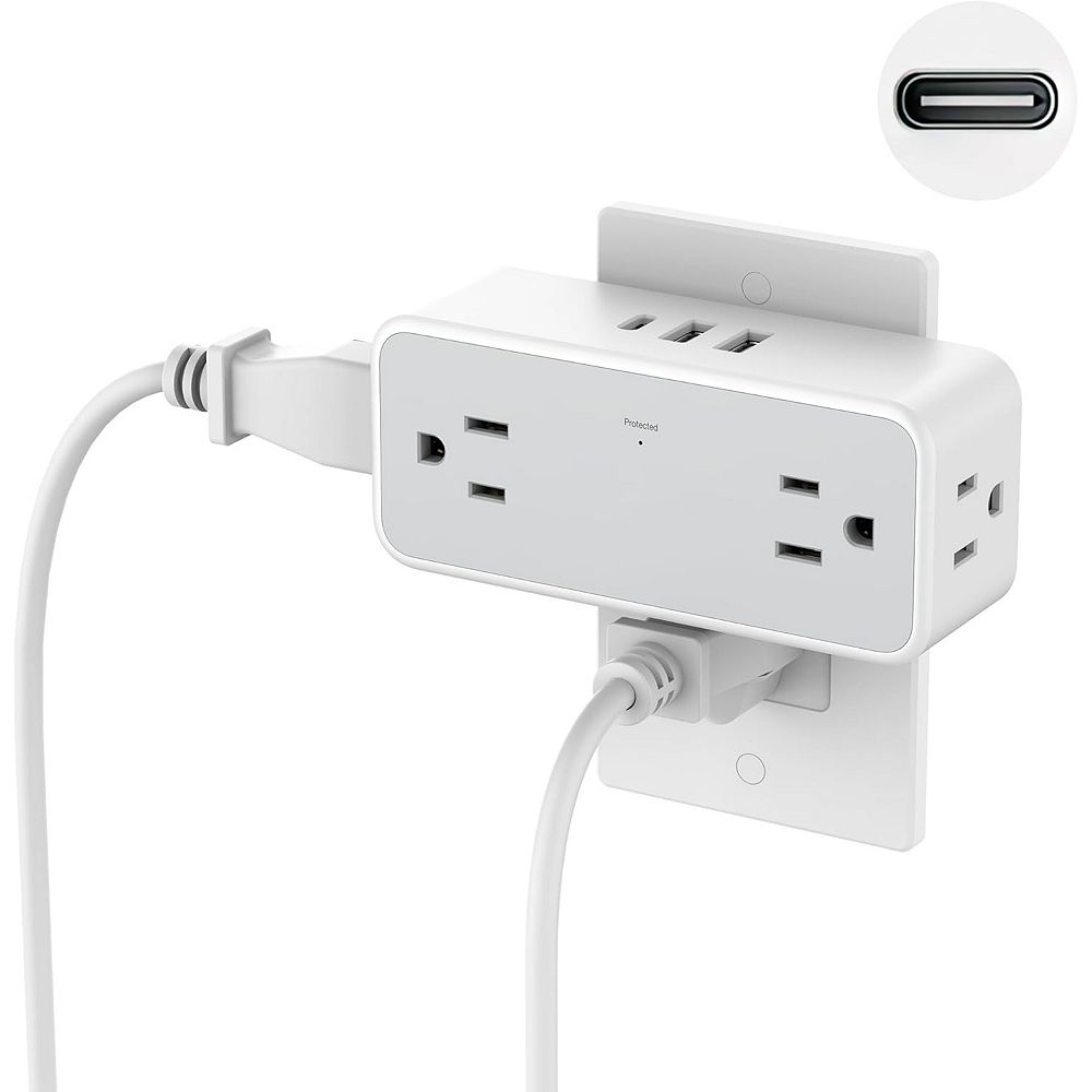 Multi Plug Extender - 4 Outlets + 3 USB (1 USB C) - 900J Surge ...